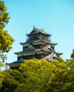 Hiroshima castle illustration